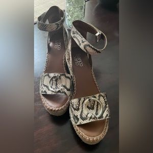 Franco Sarto Franco Touch Espadrille Platform Sandal Shoes, Vanilla, Size 8